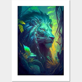 Lion Animal Portrait Painting Wildlife Outdoors Adventure Posters and Art